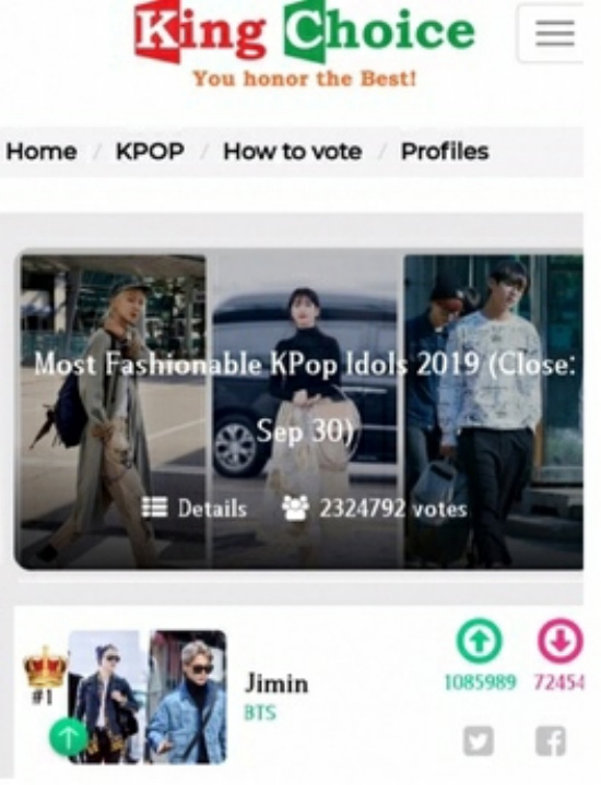 BTS Jimin, Most Fashionable K-Pop Idol Fan Vote # 1!